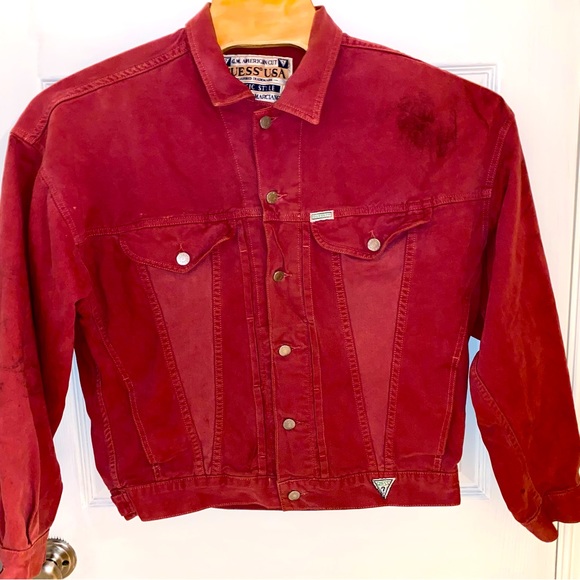 Guess by Marciano Jackets & Coats Vintage 9s Guess Womens Red Denim